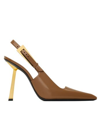 Saint Laurent Women's Lee Slingback Pumps In Glazed Leather