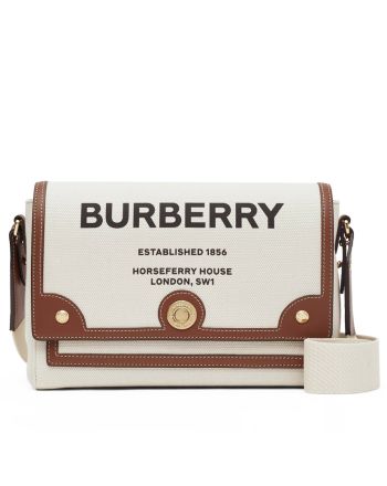 Burberry Horseferry Print Canvas Note Crossbody Bag Coffee