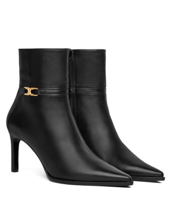 Celine Women's Verneuil Ankle Boot With Triomphe In Calfskin Black